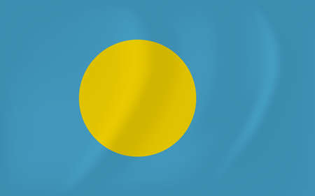 Vector image of the Palau waving flagのイラスト素材