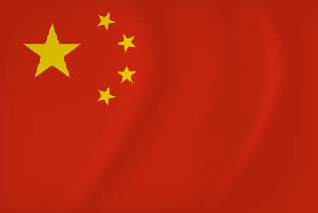 Vector image of the People s Republic of China waving flagのイラスト素材