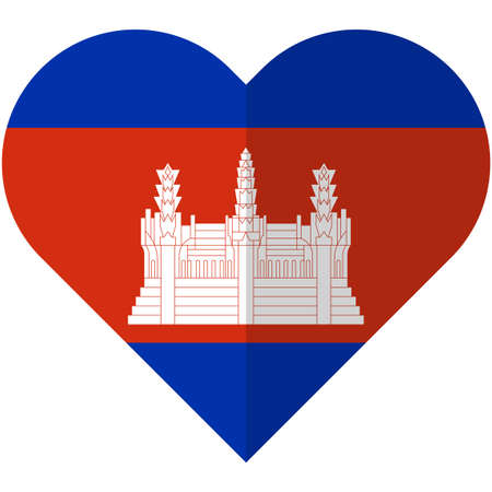 Vector image of the Cambodia heart flagのイラスト素材
