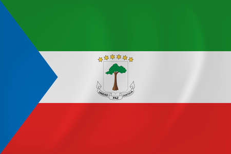 Vector image of the Equatorial Guinea waving flagのイラスト素材