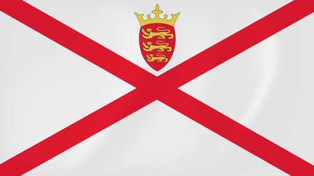 Vector image of the Jersey waving flagのイラスト素材