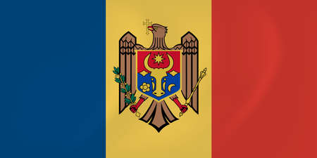 Vector image of the Moldova waving flagのイラスト素材