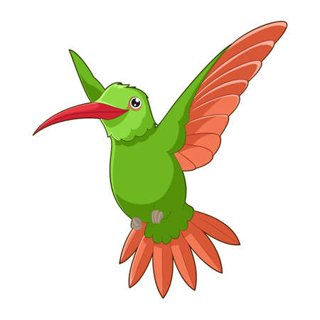 Cartoon smiling Hummingbirdのイラスト素材