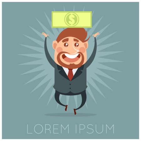 Happy businessman and its moneyのイラスト素材