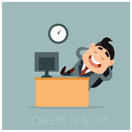 Business concept of a lazy worker at his workのイラスト素材