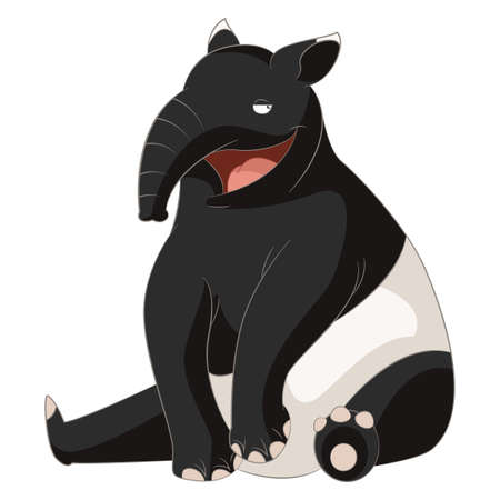 Vector image of the Cartoon smiling Tapirのイラスト素材