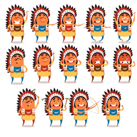 Set of Indian flat icons.のイラスト素材