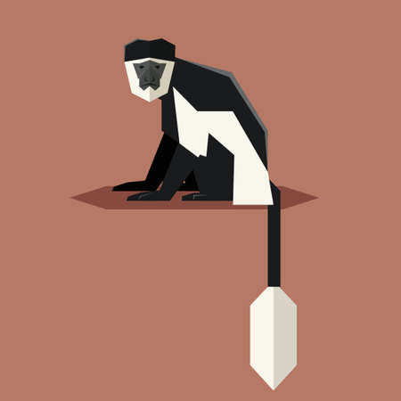 Flat geometric Colobusのイラスト素材