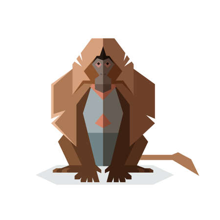 Flat geometric Geladaのイラスト素材