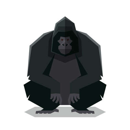 Flat geometric Gorillaのイラスト素材