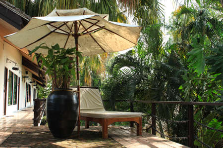 Bench for Sleep in Garden Setting のeditorial素材