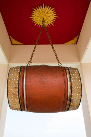 Wood drum hang on towerの写真素材