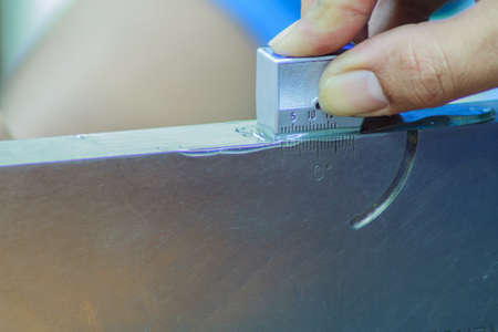 Calibration standard probe of ultrasonic test in laboratoryの写真素材