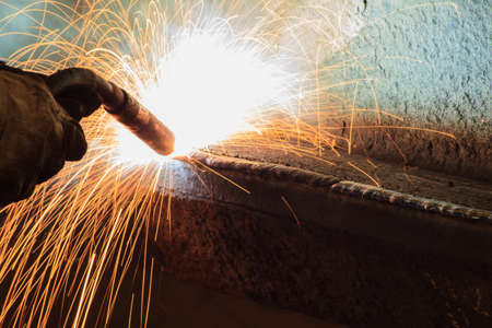Welding steel structure in factory