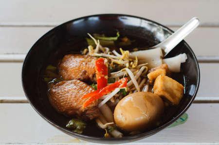 Noodles soup chickenの写真素材