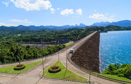 Ratchaprapha Dam for power generation at south of thailandの写真素材
