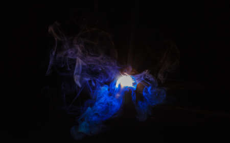 Welding fumes blue color.の写真素材