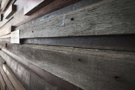 Wooden wall in closeup view perspective angle.
