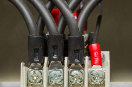Closeup electrical wiring.
