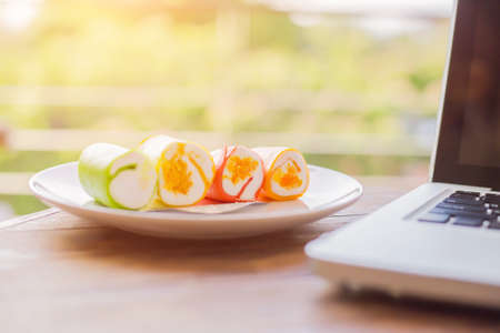 Vegan, raw carrot cake. Healthy food.