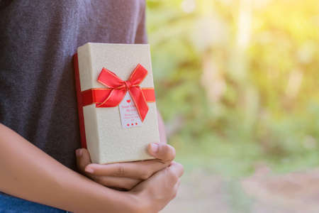 Giving a giftの写真素材