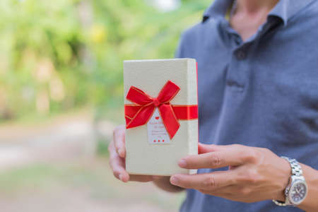 Giving a giftの写真素材