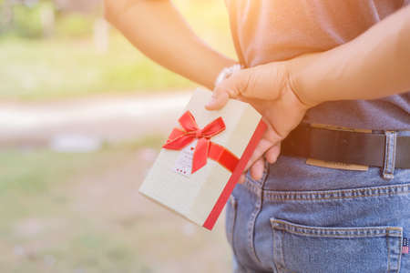 Giving a giftの写真素材