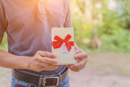 Giving a giftの写真素材