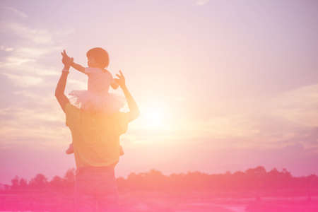 Dad and dear daughterの写真素材