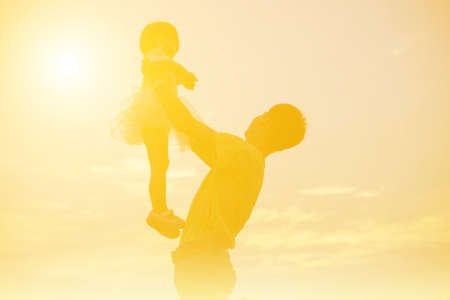 Dad and dear daughterの写真素材