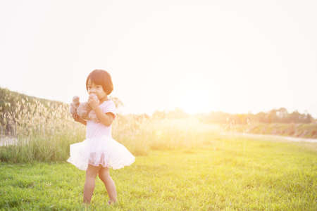 Girl who loves faceの写真素材