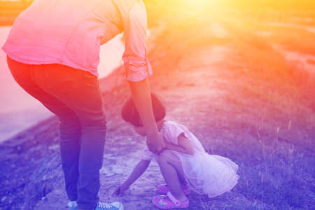 Take the girls to play in the guard.の写真素材