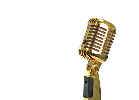 Retro golden microphoneの写真素材