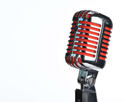 Retro red microphoneの写真素材