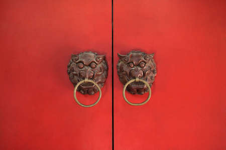 Classic Chinese Red Gateの写真素材