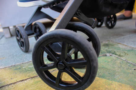 Wheel for baby stroller, wheels on the stroller and foot, Beige baby carriage