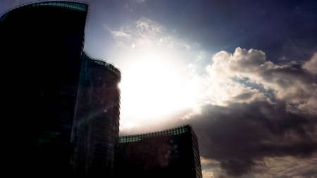 Sun rays, sun and sky with clouds, sky clouds background