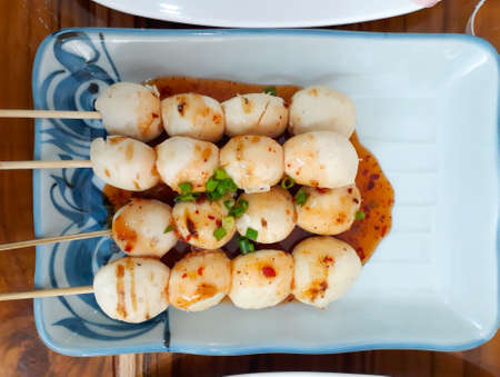 meatball in sauce slope taste of Thailand.の写真素材