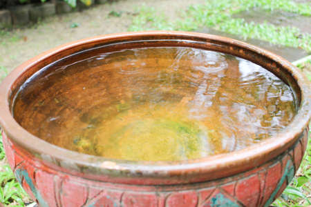 Rain in the Stone Bowl, Stone Bowl in the rain day, Ripples in Stone Bowl, bowl in the rain under a...
