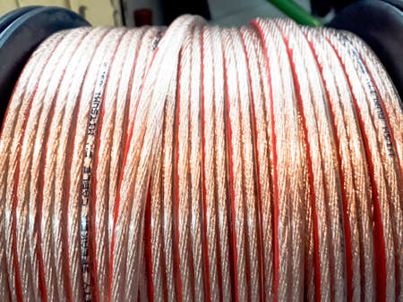 wires, Close-up pictures of power cord wrappers, power cables for the background, wires in a variety...