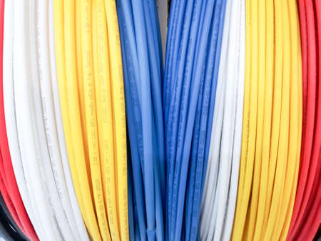 wires, Close-up pictures of power cord wrappers, power cables for the background, wires in a variety...