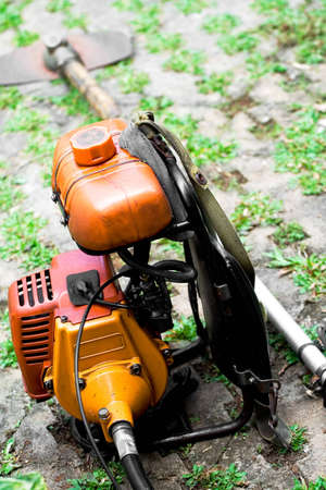 image of personal haymaking tool on the groundの写真素材