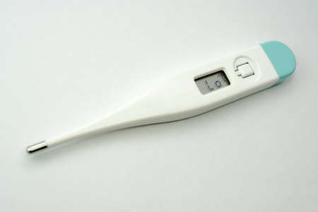 clean digital thermometer isolated on white