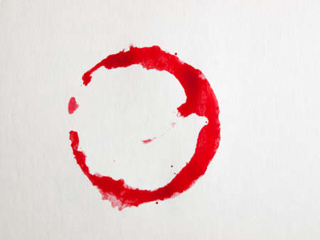 Red wine stain on the napkinの写真素材