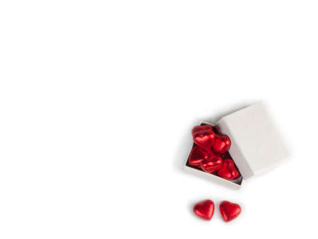 Valentine`s card with a gift box and place for greating textの写真素材