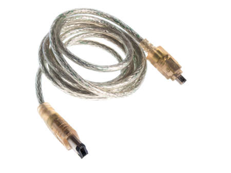 Computer communication cable isolated on white backgroundの写真素材