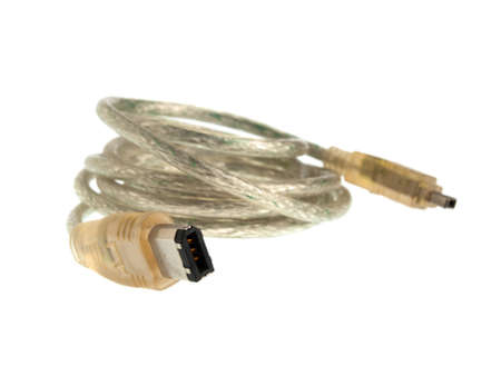 Communication computer cable isolated on white backgroundの写真素材