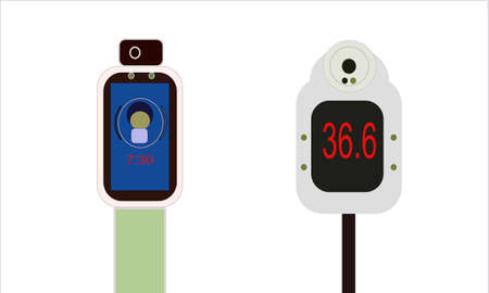 automatic temperature scanner for     fever detectionのイラスト素材