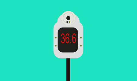 automatic temperature scanner for fever detectionのイラスト素材