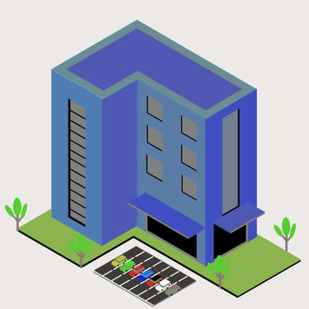 isometric building for graphic designのイラスト素材